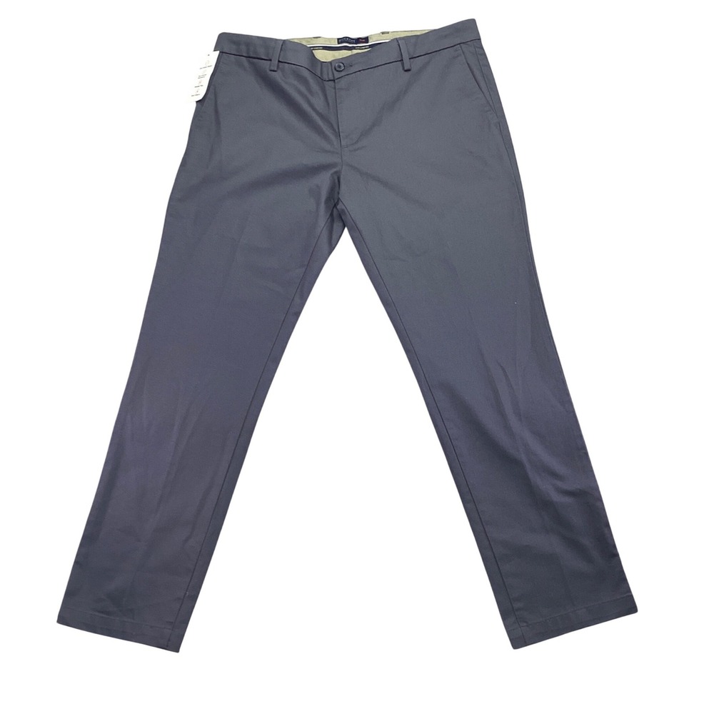 Dockers Mens Signature Khaki Slim Fit Pants 38x32 Gray Lux Cotton Stretch NWT